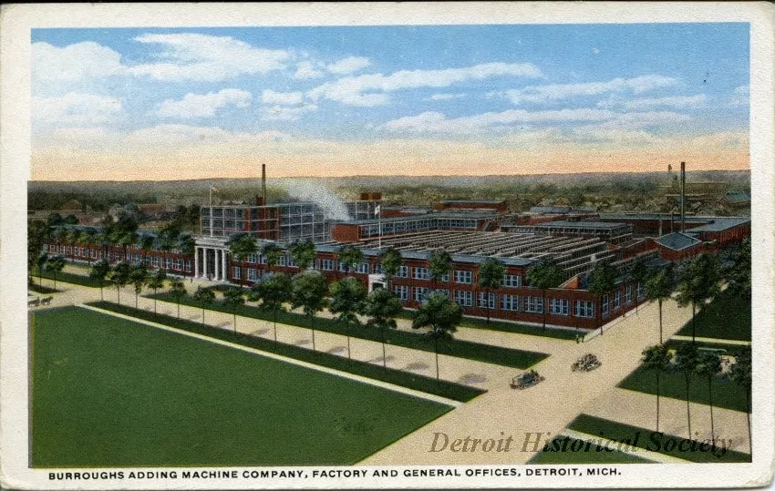 Postcard - Burroughs Adding Machine Company, Factory and General Offices, 
Detroit, Mich.