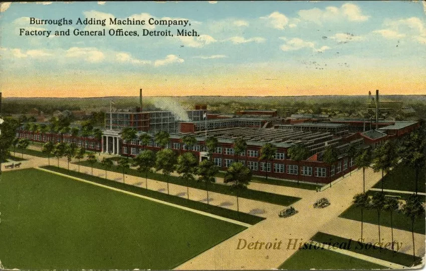 Postcard - Burroughs Adding Machine Company, Factory and General Offices, 
Detroit, Mich.