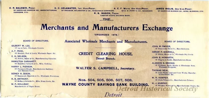 Paper, Letterhead - Merchant and Manufacturers Exchange