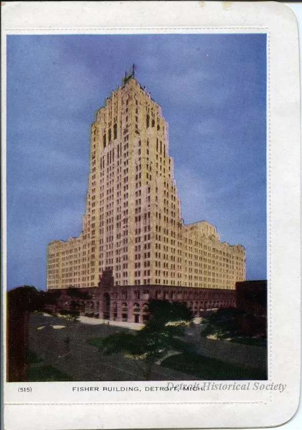 Postcard - Fisher Building, Detroit, Mich.