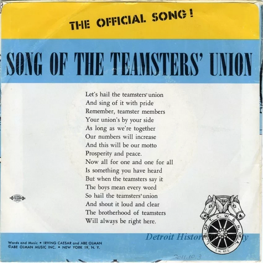 Record, Phonograph - The Official Song of the Teamsters Union