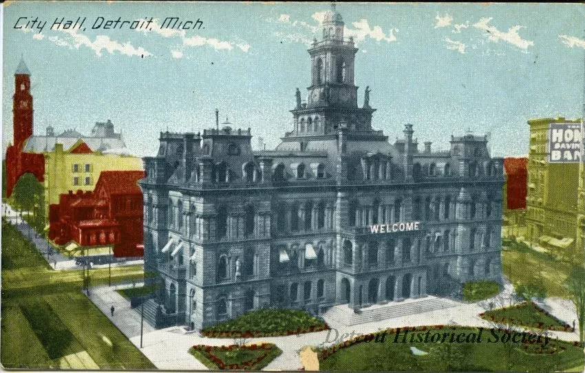 Postcard - City Hall, Detroit, Mich.