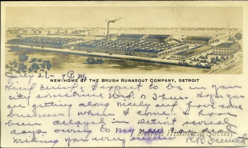 Postcard - New Home of the Brush Runabout Company, Detroit