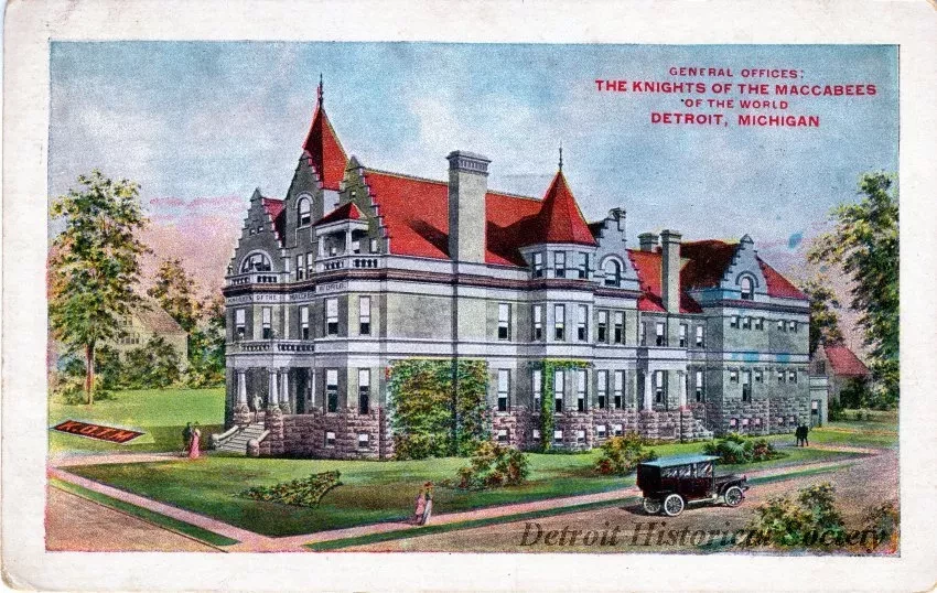 Postcard - General Offices: The Knights of the Maccabees of the World Detroit, Michigan