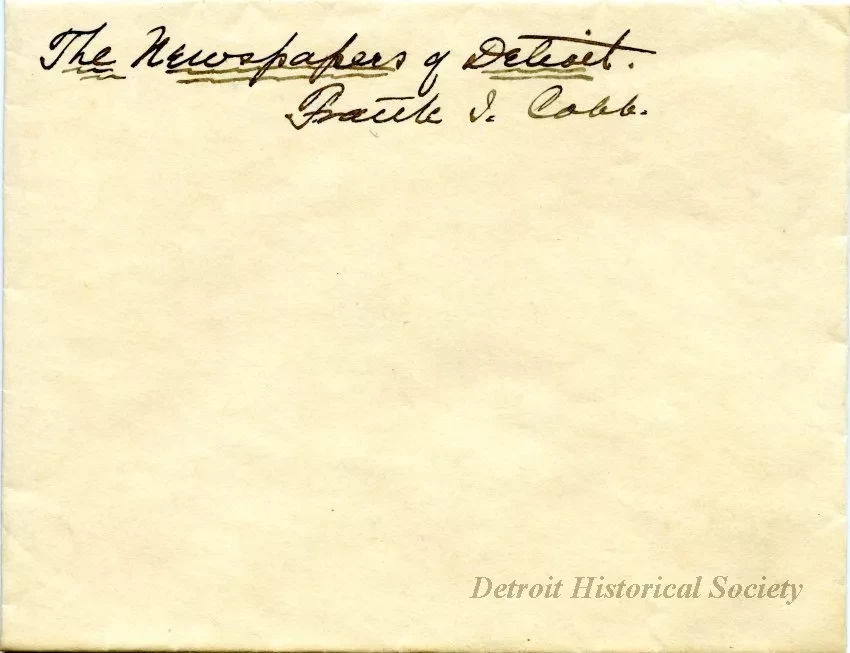 Envelope - The Newspapers of Detroit
