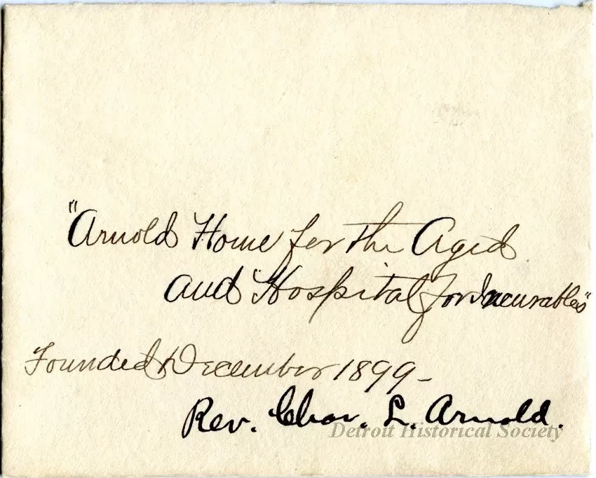 Envelope - Arnold Home for the Aged and Hospital for Incurables