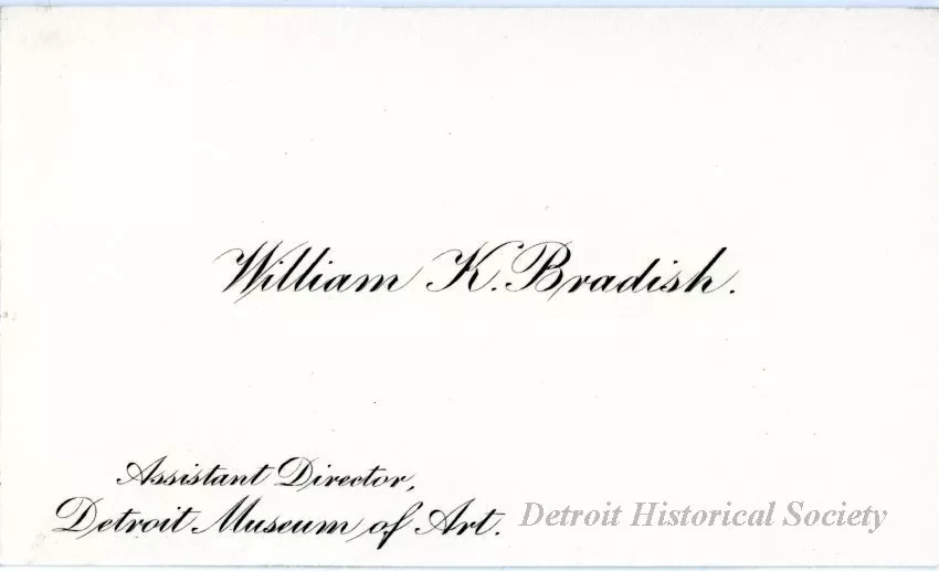 Card, Business - William K. Bradish