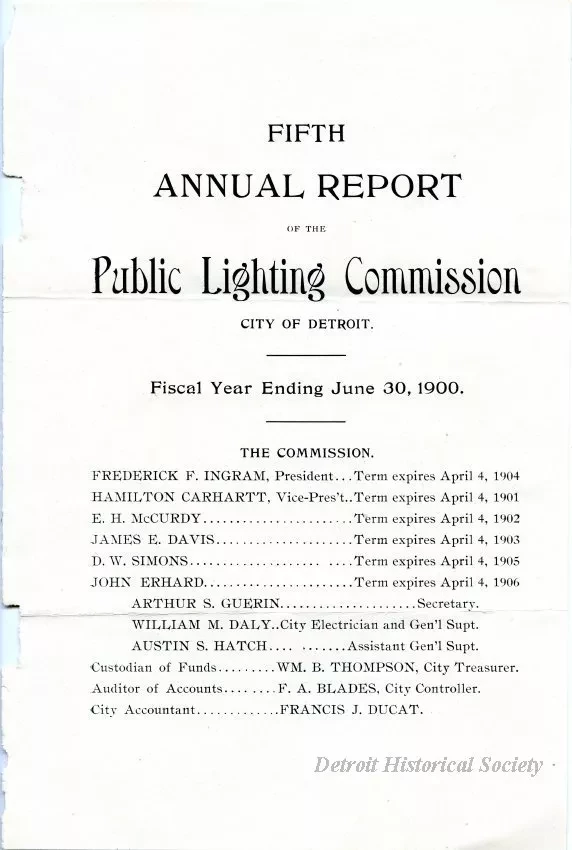 Report, Annual - Fifth Annual Report of the Public Lighting Commission