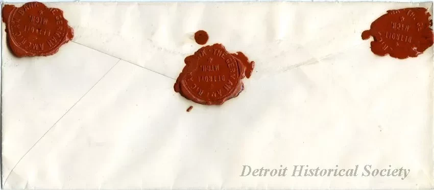 Envelope - The Jewish People in Detroit in the 19th Century and their relations to Social, Commercial and Religious Life