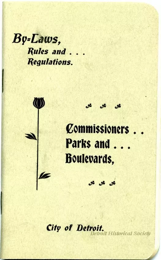 Booklet - By-Laws of the Commissioners of Parks and Boulevards of the City of Detroit