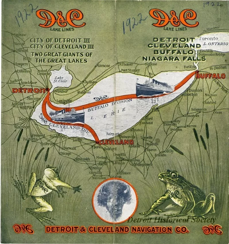Brochure - D&C Lake Lines, Detroit, Cleveland, Buffalo, Niagara Falls