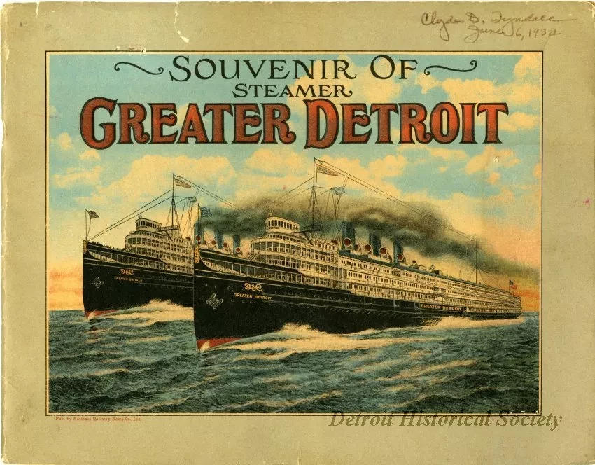 Booklet - Souvenir of Steamer GREATER DETROIT