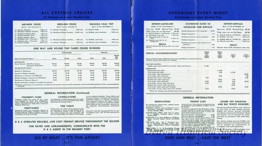 Booklet - Low-Cost All-Expense Great Lakes Cruises, Detroit to Niagara Falls, Mackinac Island, Harbor Springs, Georgian Bay