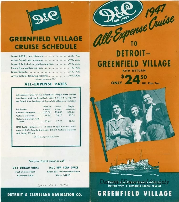 Brochure - 1947 All-Expense Cruise to Detroit - Greenfield Village