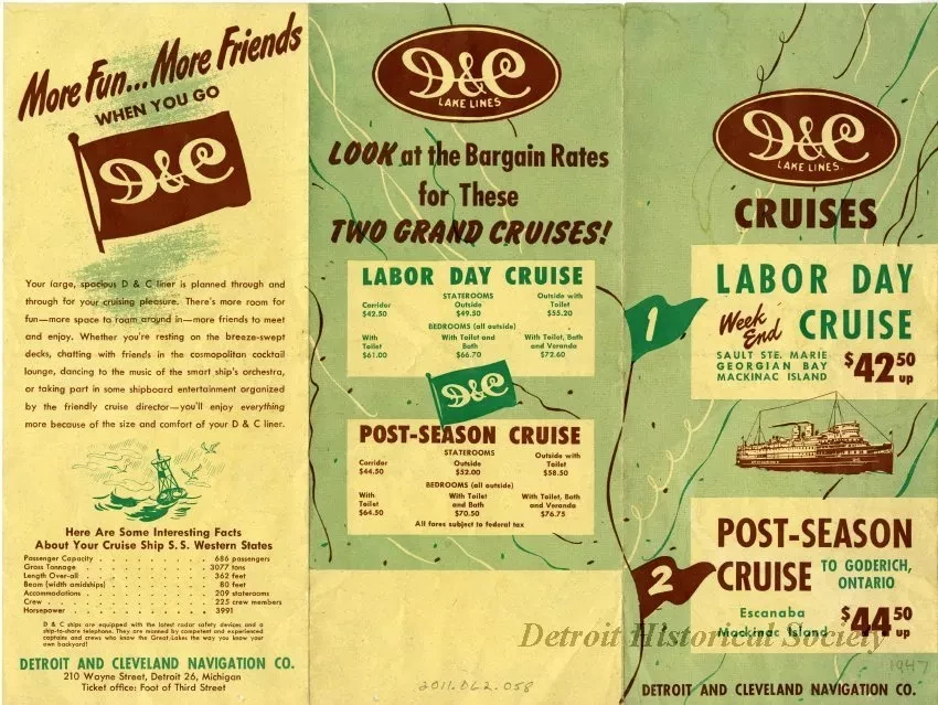 Brochure - D&C Cruises, 1. Labor Day Weekend Cruise