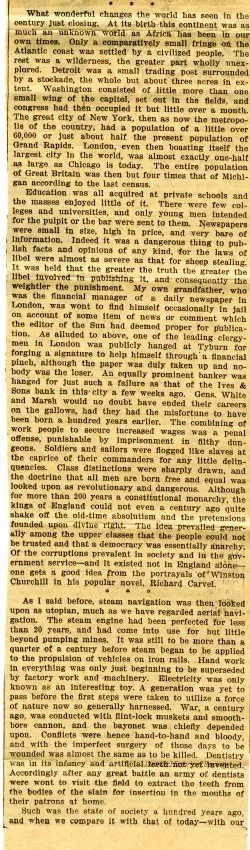 Newspaper - The Twentieth Century - Some Reflections Upon Its Incoming.