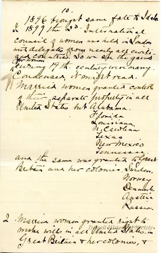 Letter - Woman's Suffrage - Retrospect and Prophecy