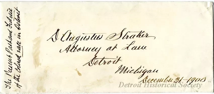 Envelope - The Present, Past and Future of the Colored Race in Detroit