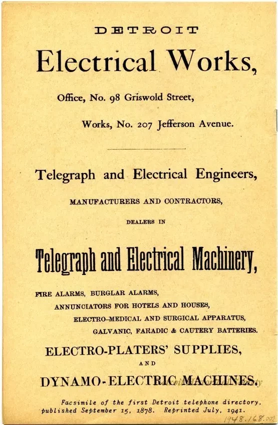 Directory, Telephone - The Speaking Telephone!
List of Subscribers connected with the Central Office System