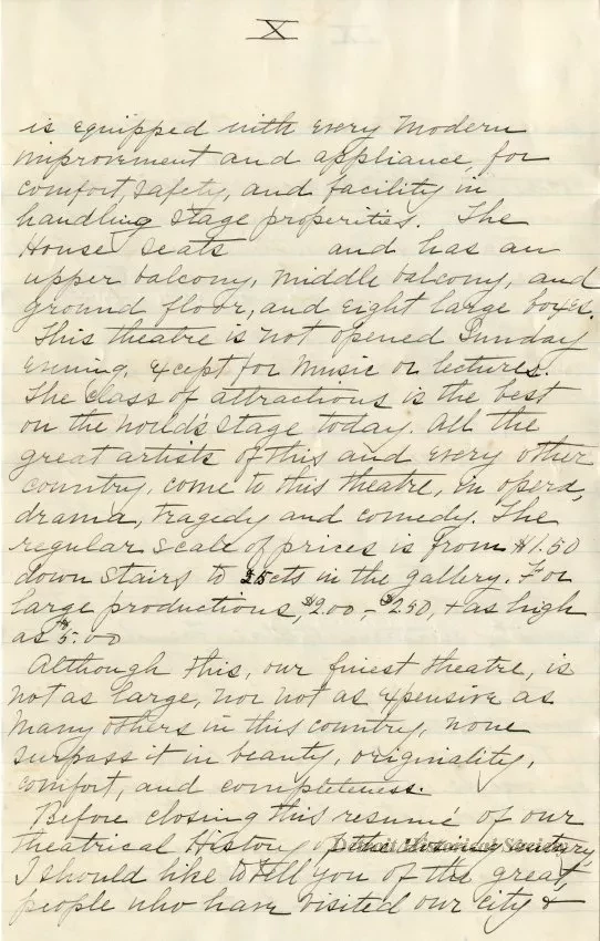 Letter - The Stage in Detroit