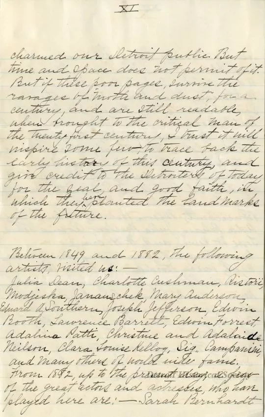 Letter - The Stage in Detroit