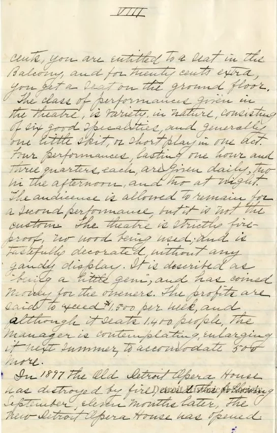 Letter - The Stage in Detroit