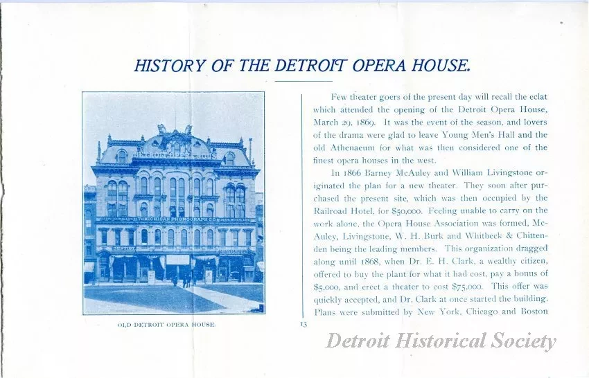 Picture - History of the Detroit Opera House