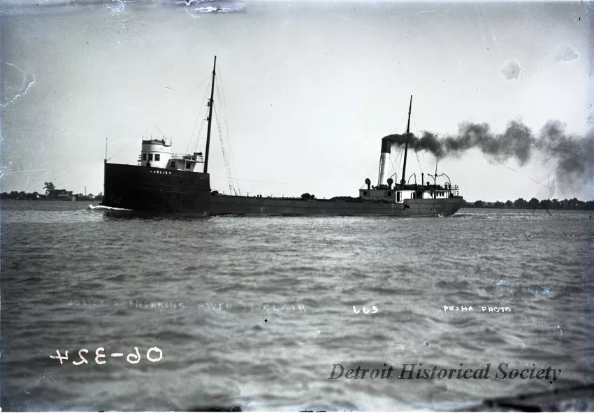 Negative, Glass-plate - JOLIET Entering River St Clair