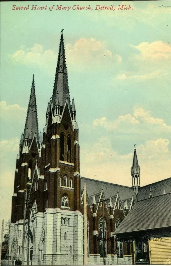 Postcard - Sacred Heart of Mary Church, Detroit, Mich.