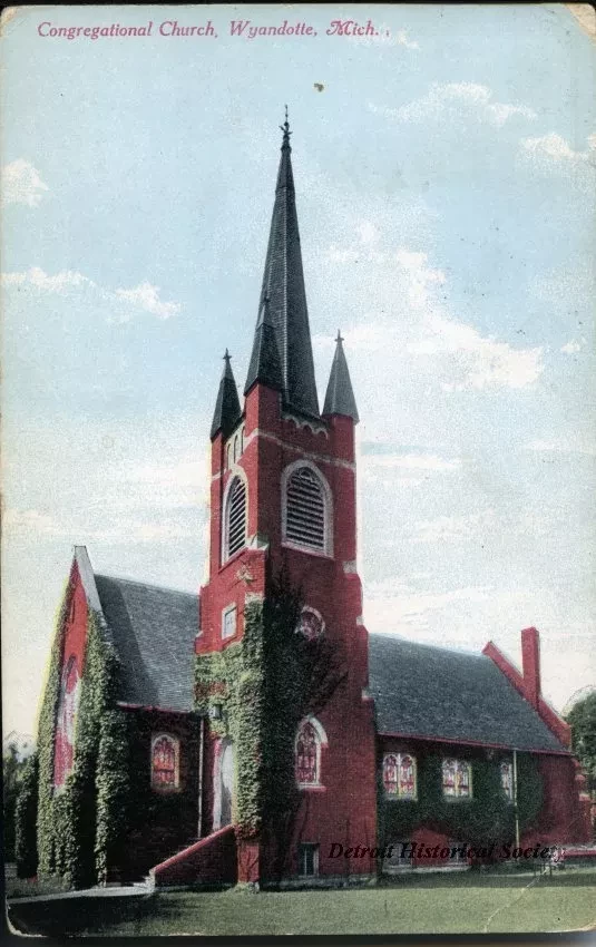Postcard - Congregational Church, Wyandotte, Mich.