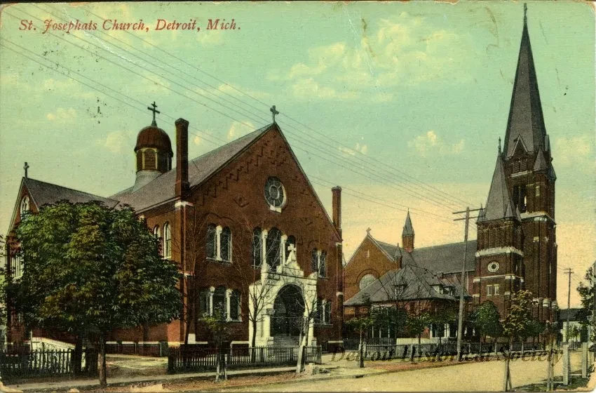 Postcard - St. Josephats Church, Detroit, Mich.