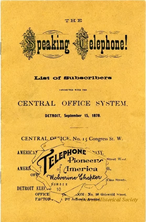 Directory, Telephone - The Speaking Telephone!
List of Subscribers connected with the Central Office System