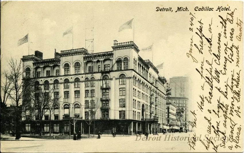 Postcard - Detroit, Mich. Cadillac Hote.