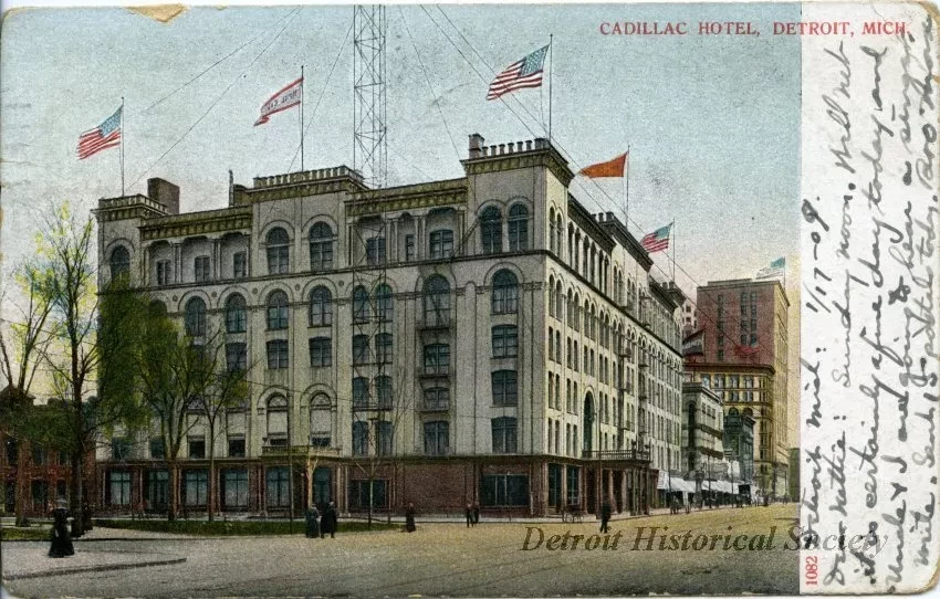 Postcard - Cadillac Hotel, Detroit, Mich.