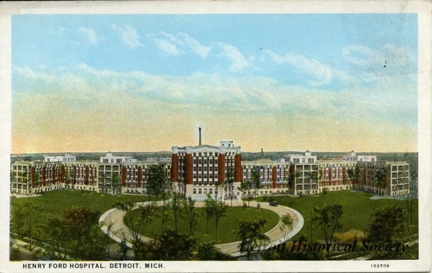 Postcard - Henry Ford Hospital, Detroit, Mich.