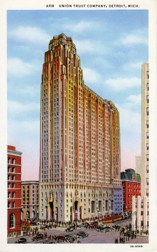 Postcard - Union Trust Company, Detroit, Mich.