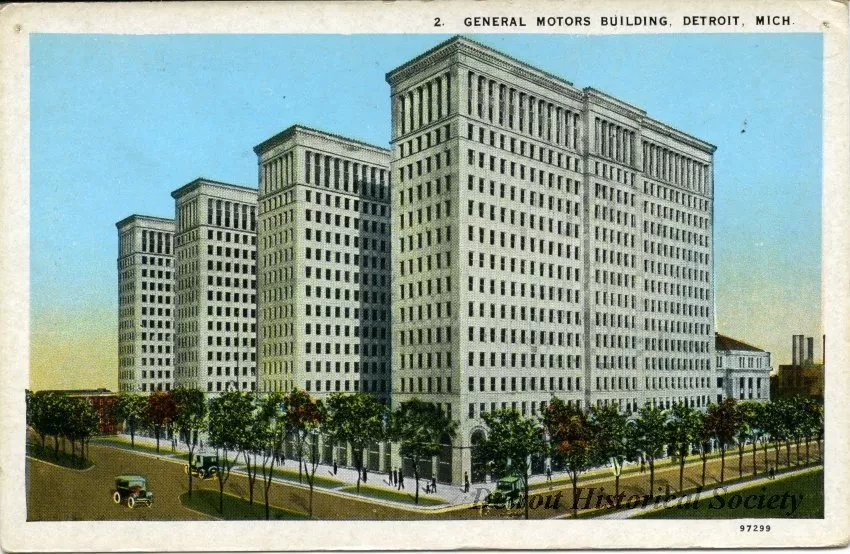 Postcard - General Motors Building, Detroit, Mich.