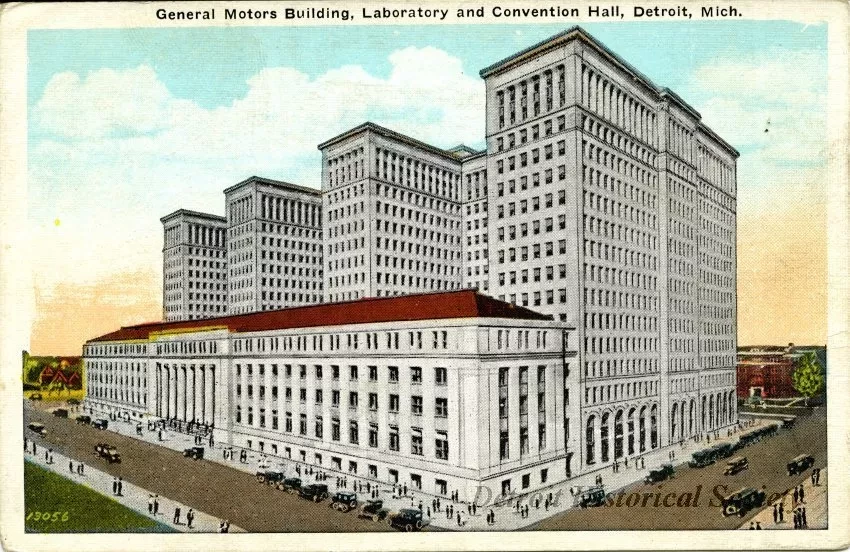 Postcard - General Motors Building, Laboratory and Convention Hall, Detroit, Mich.