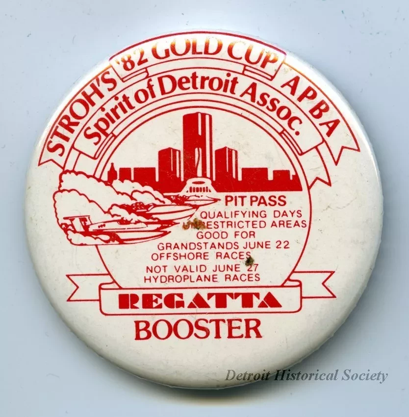 Button - Stroh's '82 Gold Cup APBA
Regatta Booster