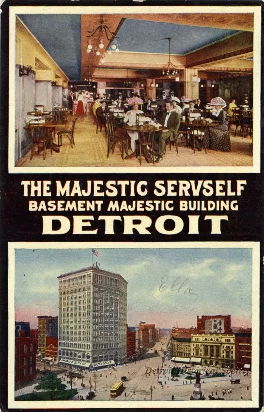 Postcard - The Majestic Servself, Basement Majestic Building, Detroit
