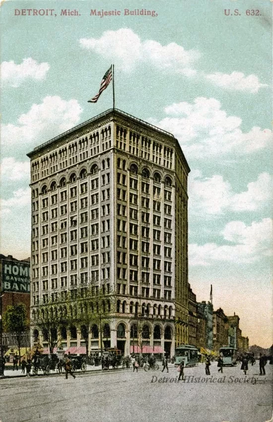 Postcard - Majestic Building, Detroit, Mich.