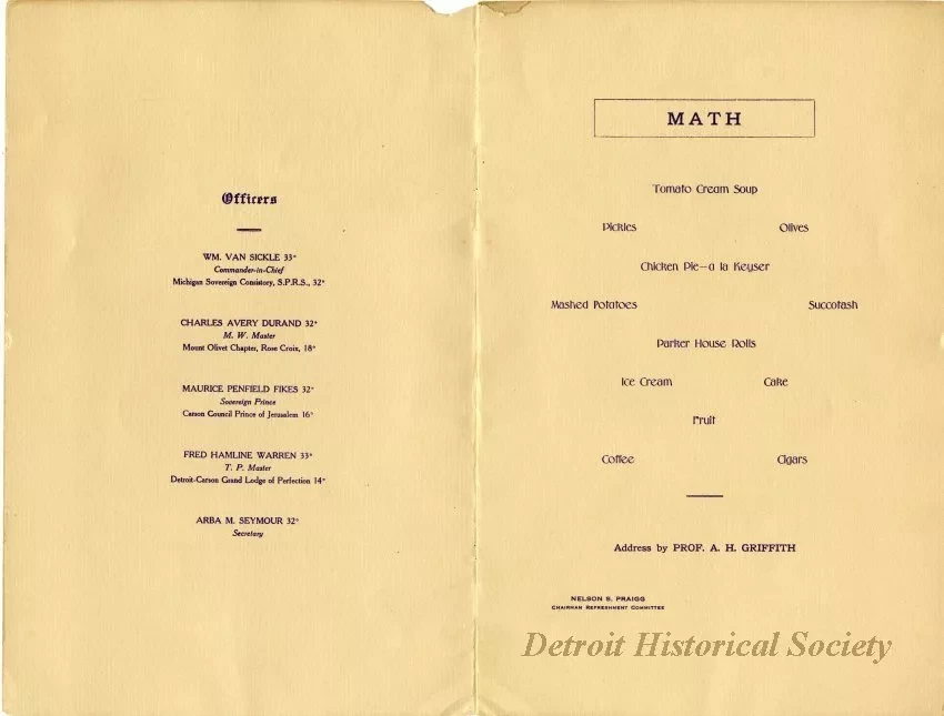 Program - Commandery Class, March, 1912