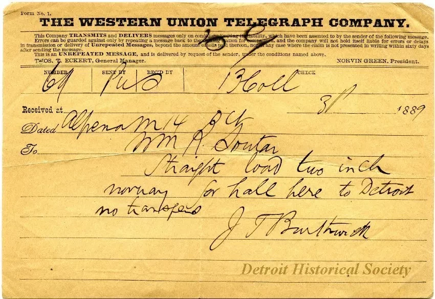 Telegram - The Western Union Telegraph Company