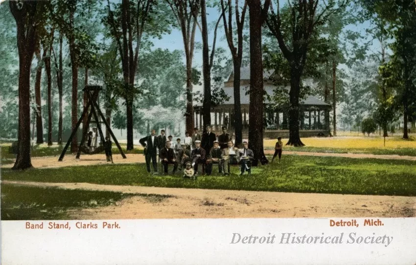 Postcard - Band Stand, Clarks Park. Detroit, Mich.