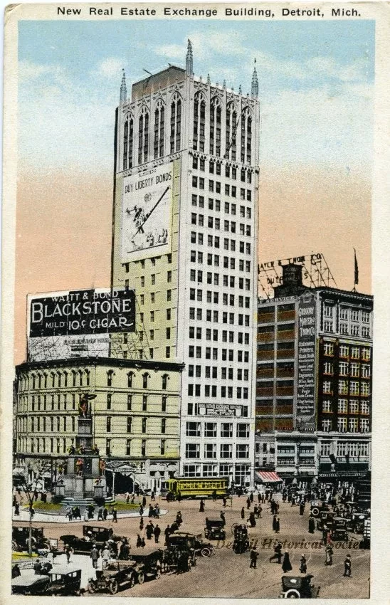 Postcard - New Real Estate Exchange Building, Detroit, Mich.