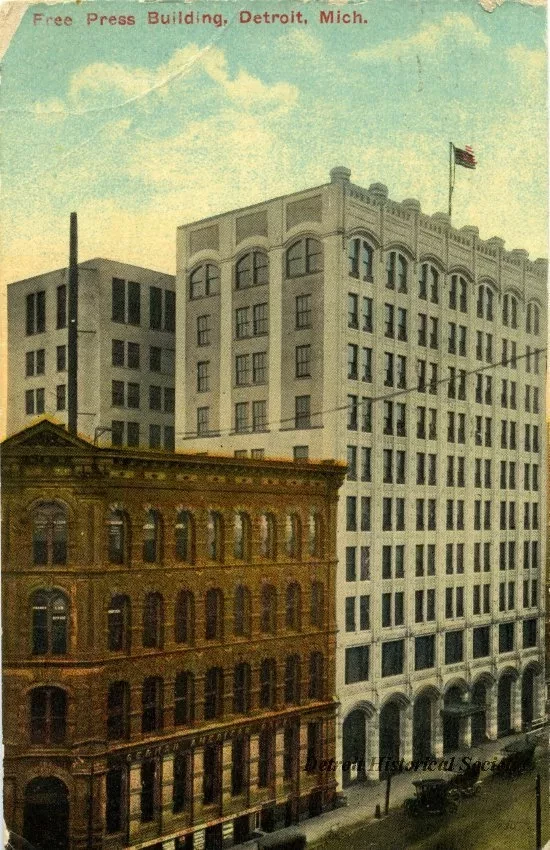 Postcard - Free Press Building, Detroit, Mich.