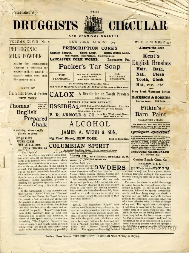 Newspaper - The Druggists Circular and Chemical Gazette, Volume XLVIII-No. 8, Whole Number 572