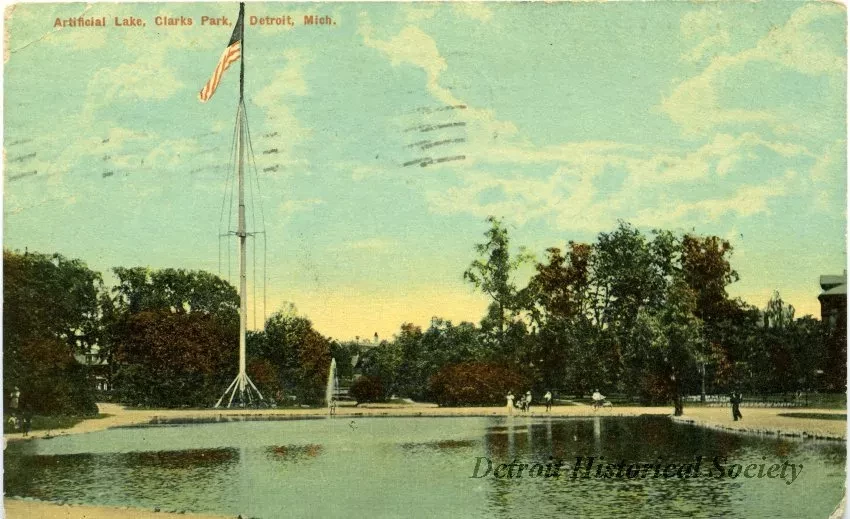 Postcard - Artificial Lake, Clarks Park, Detroit, Mich.