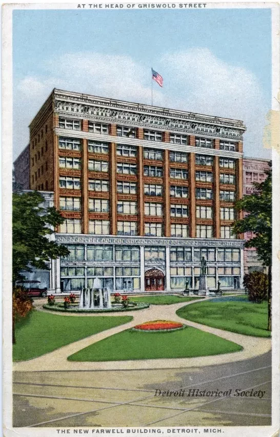 Postcard - The New Farwell Building, Detroit Mich.
At the Head of Griswold Street