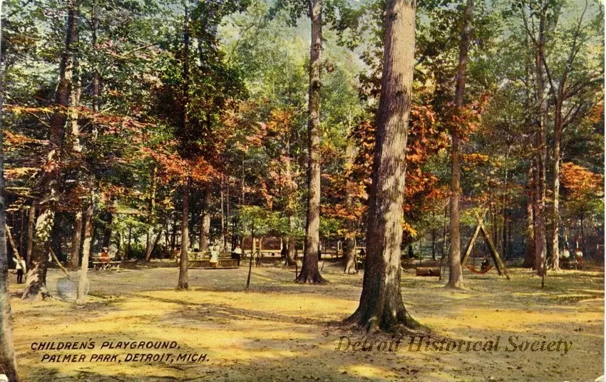 Postcard - Children's Playground, Palmer Park, Detroit, Mich.